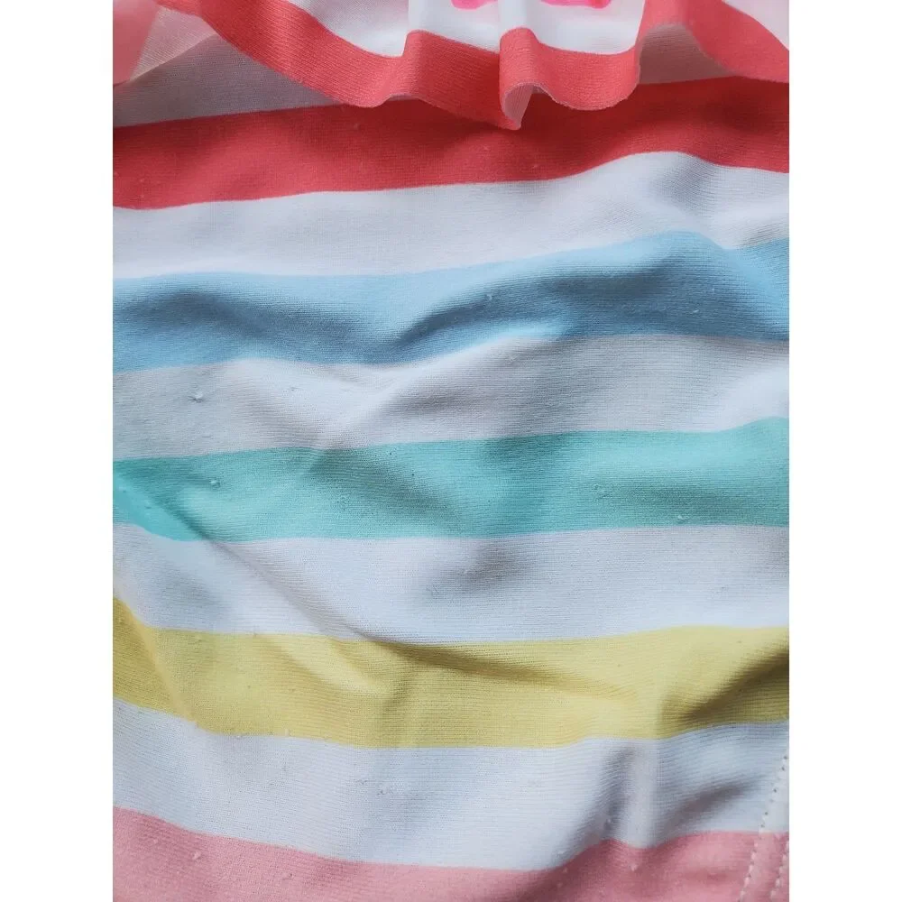 18-24M Lot of 3 Rashguard Swim Set for Toddler Girls Rainbow Stripes FAIR/Play